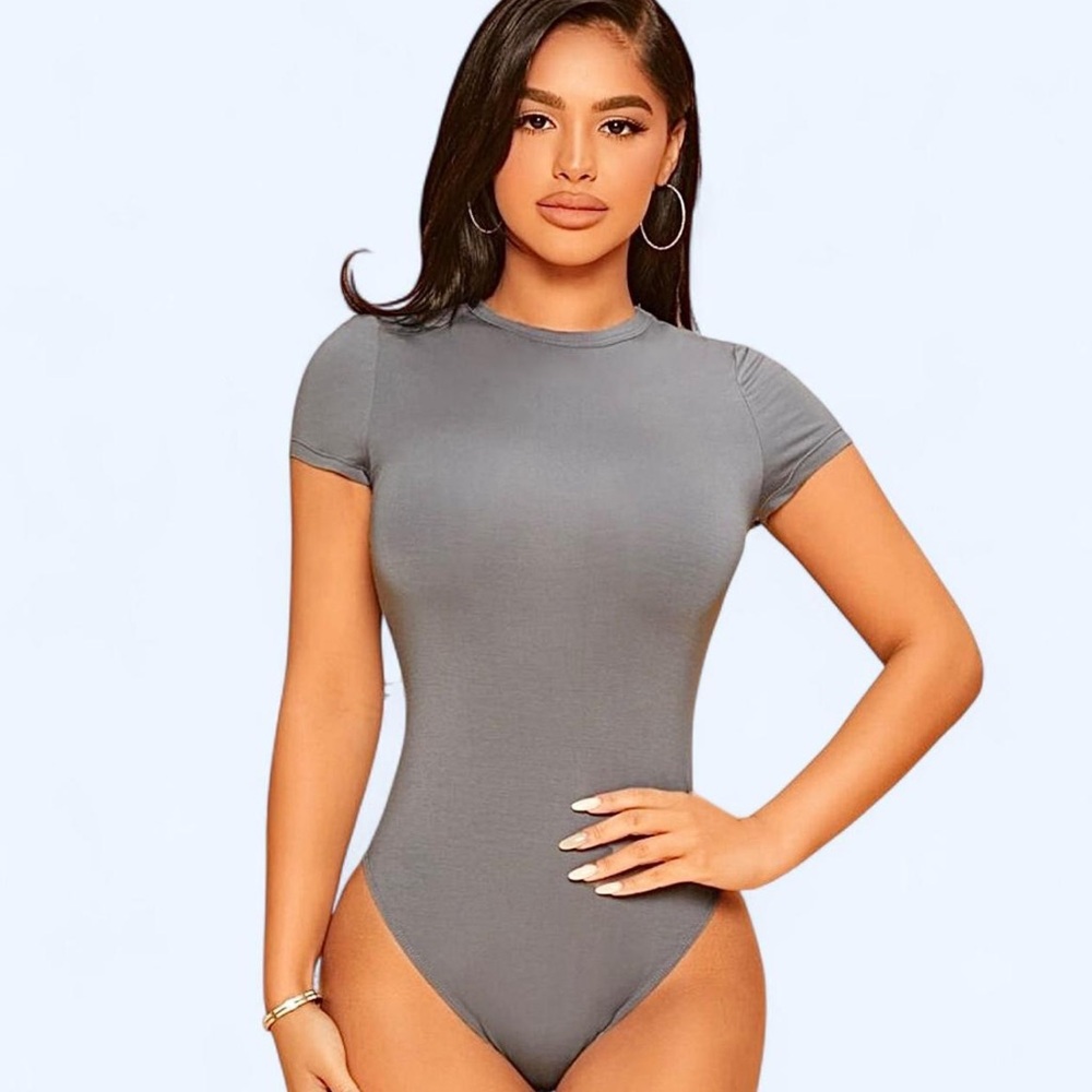 Blue short sleeve bodysuit